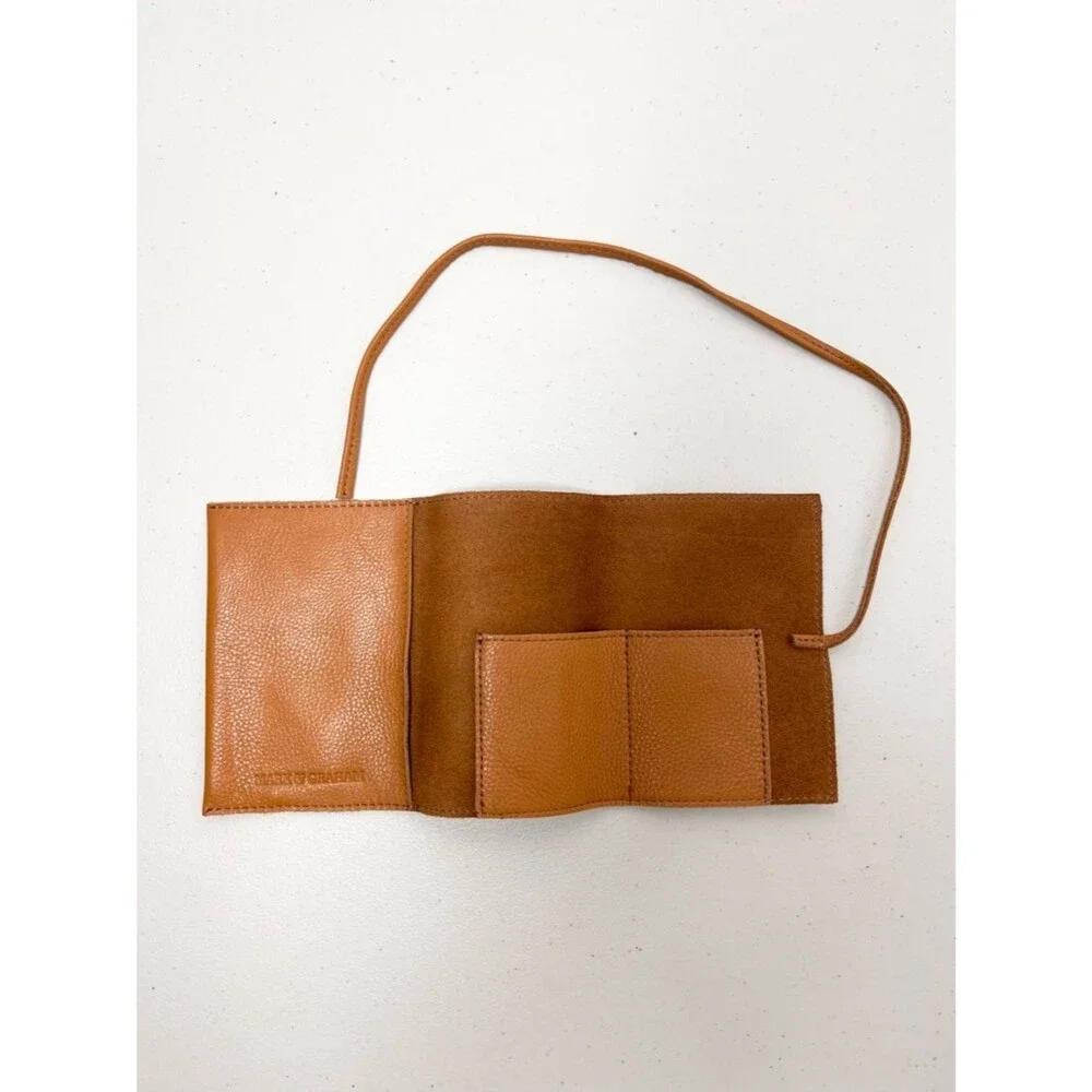 Mark & Graham Leather Charger Roll Up Camel Carry Case Unisex Monogrammed “LB”